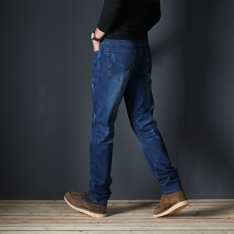 Plus Size 30 46 48 Jeans Mannen Business Casual Mannelijke Denim Broek Straight Slim Fit Broek yong Man 6XL