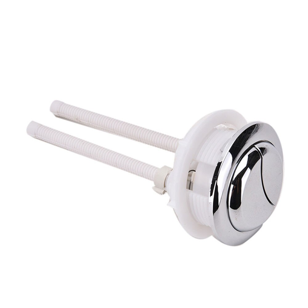58mm Toilet Dual Flush Round Head Push Button Electroplating Water Tank Valve