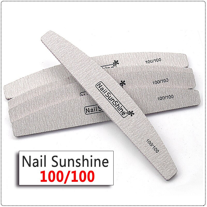 10Pcs Professionele Nagelvijl Nagelvijl Hout Schuurpapier Manicure Buffer Grey Boot Dubbelzijdig Houten Pedicure Buffers: 100-100