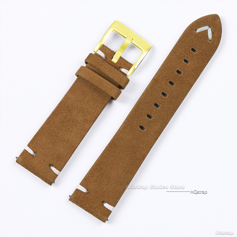 Guldspänne armband 18mm 20mm 22mm mocka läder vintage rem snabbkoppling klockarmband sportarmband tillbehör