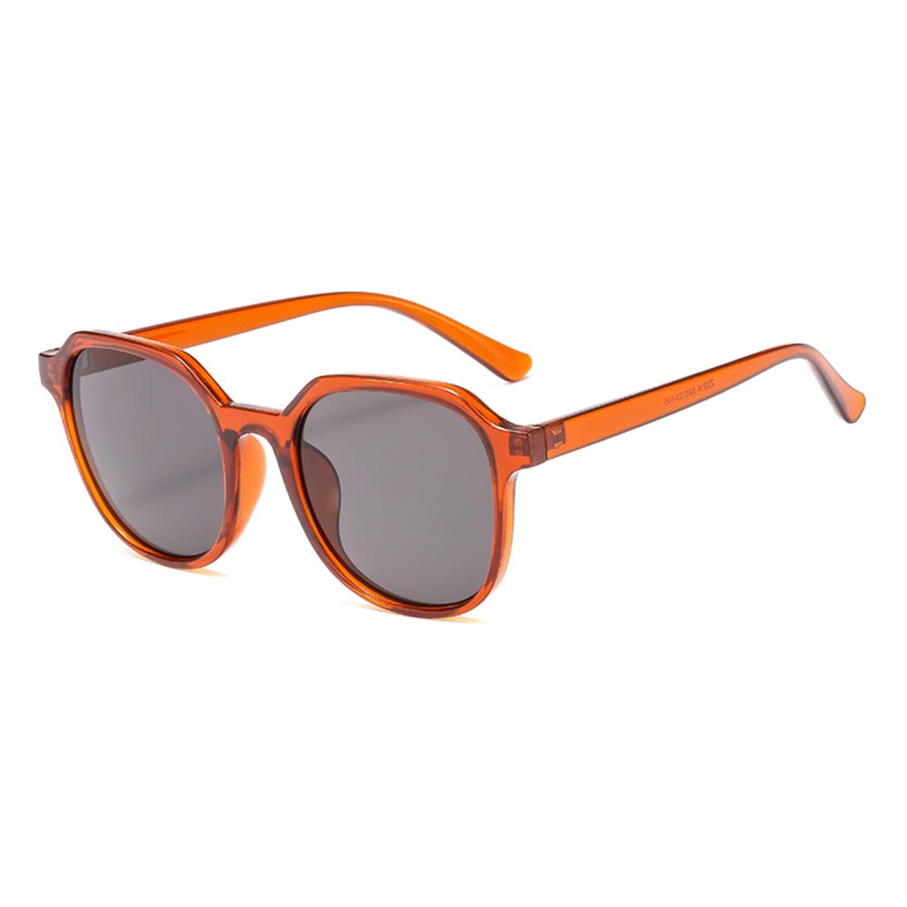 1 ud. Gafas de sol Retro tipo ojo de gato mujeres hombres salvaje marco redondo gelatina Color gafas de sol espejo UV400 conducción gafas: Orange
