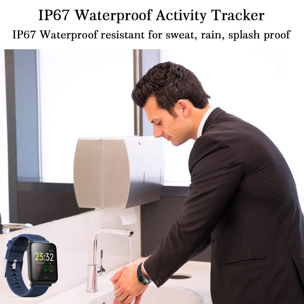 Bloeddruk Hartslagmeter Smart Horloge IP67 Waterdichte Sport Fitness Trakcer Horloge Mannen Vrouwen Smartwatch