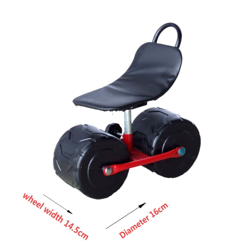 Firm iron Garden cart tool Planting picking stool Comfortable PU sponge seat Pad Moving chair with wheels Garden Supplies