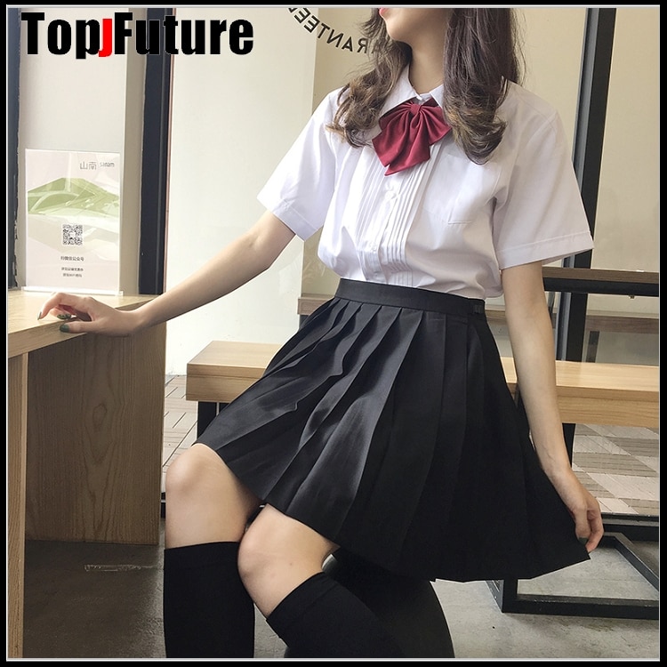 Uniformes scolaires japonais femmes filles, couleur unie plissée, costume JK noir bleu marine gris, jupe de Style académique pour lycéennes