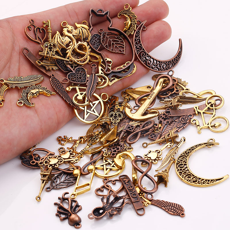 Metall Mixed Charms für Schmuck, Die DIY Handgemachten Handwerk Vintage Anhänger Charms 100 pcs/lot C5089