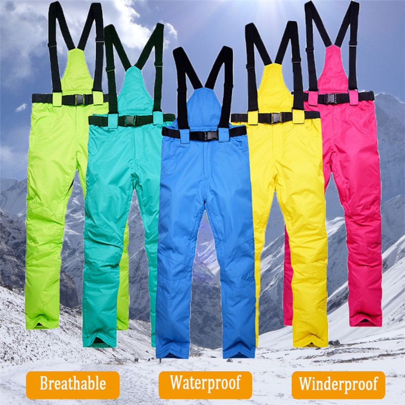 Winter Dikke Warme Skibroek Mannen Vrouwen Liefhebbers Winddicht Waterdichte Jarretelbroek Sneeuw Snowboard Broek Plus Size