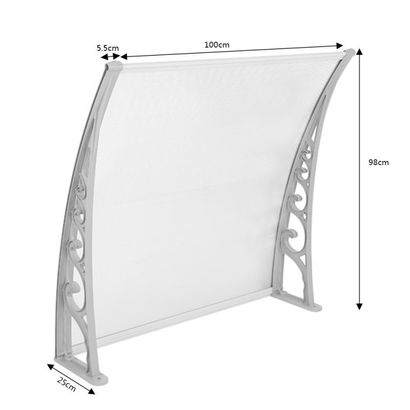 Hollow Sheet Awning Window Door Sun Canopy Protection Canopy Awning Porch Front Rain Cover Roof Gazebo Awning: 100x100 cm