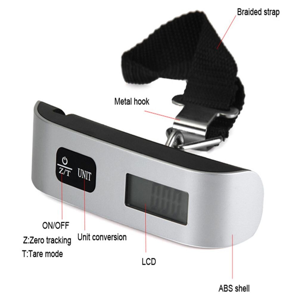 Bagage Schaal Elektronische Lcd Digitale Weegschaal 10G-50Kg Opknoping Bagage Reistas Schalen Evenwicht Gewicht Thermometer Draagbare