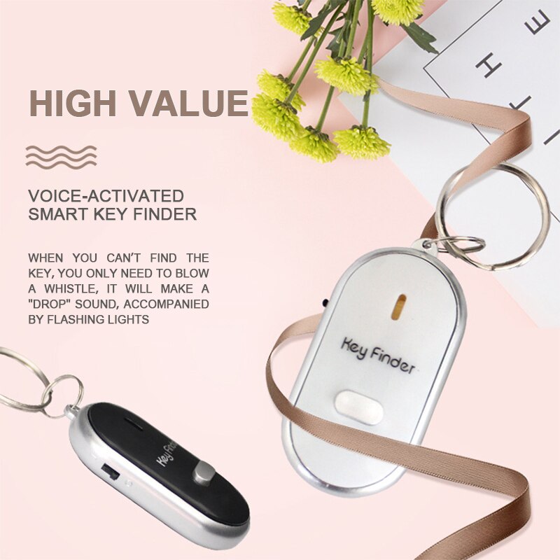 Mini Anti-lost LED Whistle Key Finder Keychain Key Ring Flashing Beeping Remote Anti-lost Alarm Tracker Child Wallet Key Finder