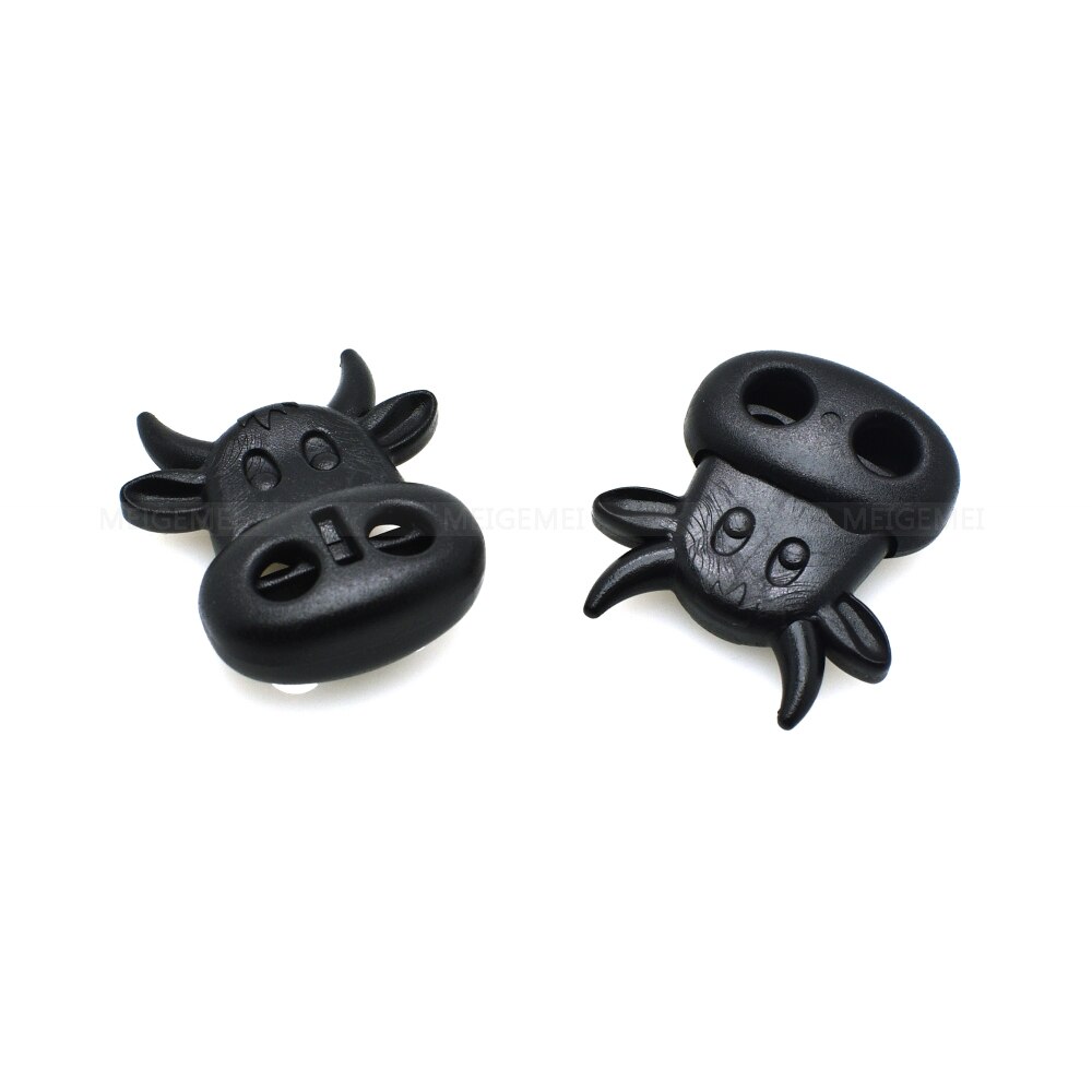 100 unids/pack plástico cable cerradura tapón vaca buey cabeza estilo Clip de palanca para Paracord/Collar Tamaño del agujero 4,7mm negro # C0011-B1