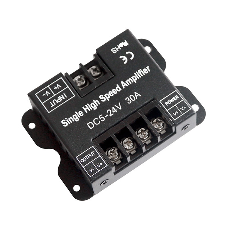 LED Strip Amplifier 30A DC5V -24V Single High Speed Amplifier for Single Colour LED Strip Power Repeater Controller