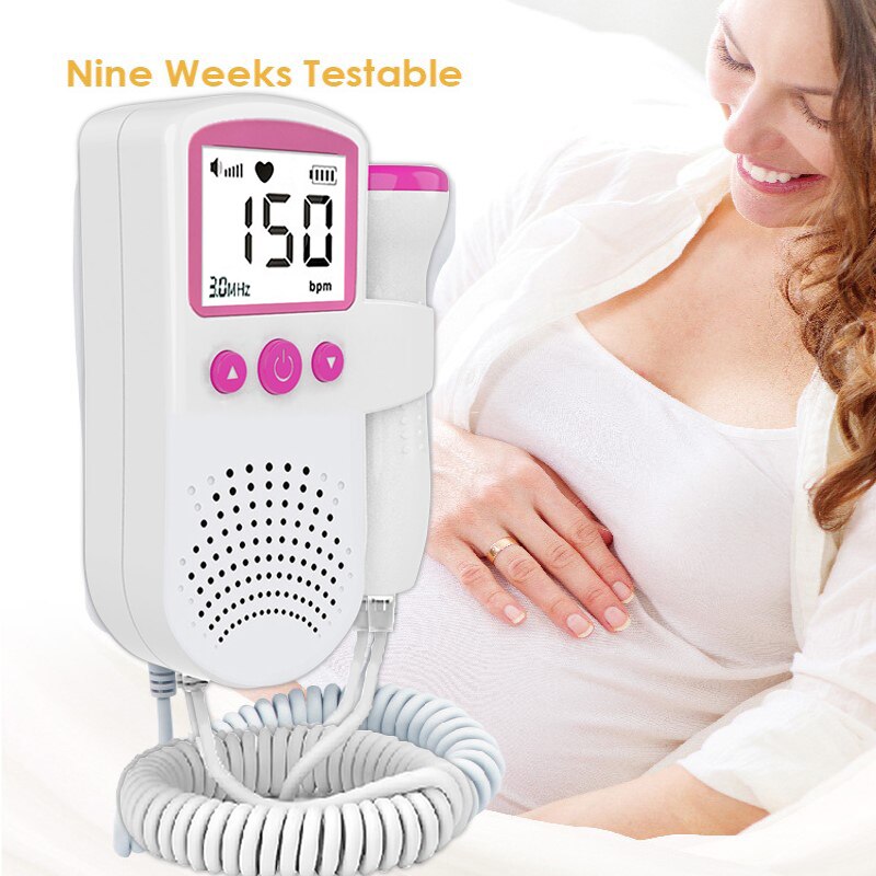 Fetal Doppler 3.0M Fetal Heart Rate Monitor 9 Weeks Later LCD Display Fetal Sound Heartbeat Detector No Radiation Pregnancy