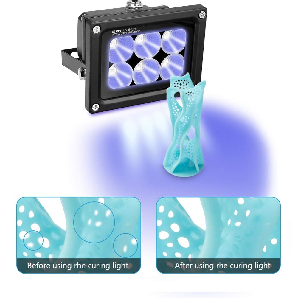 Sovol Uv-härtung Flutlicht/Scheinwerfer LED Harz Aushärtung Lampe 6W 405nm UV Harz Ausgang Wirkung Schnelle Aushärtung für SLA DLP 3D Drucker