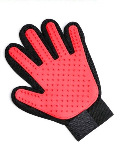 Chien Toilettage Gants En Silicone Chat Peigne Brosse Gants Animaux Bain Nettoyage Rejet Produits Capillaires Peigne: left hand / red