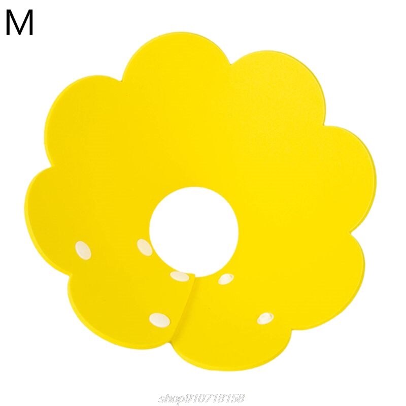 En forma de flor gato recuperación Collar isabelino curación de la herida de cono para gatito cachorro M12 21: Yellow-M