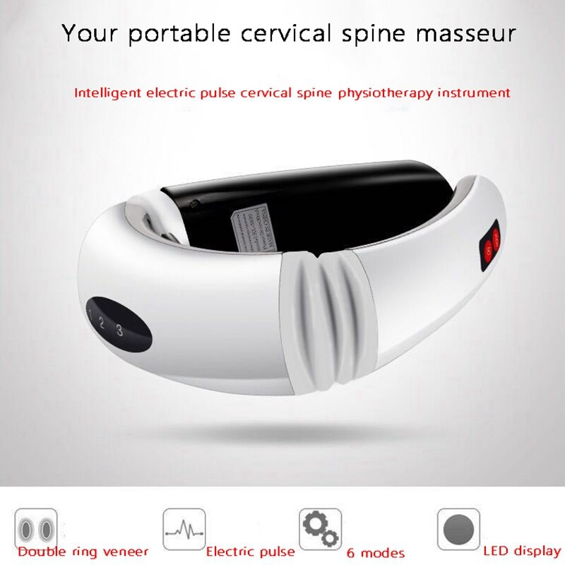 6 Modes Power Electric Neck Massager Control Far Infrared Heating Pain Relief Tool Health Care Neck Protector