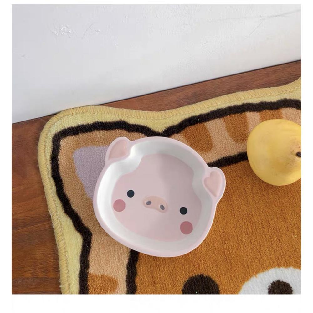 Cute pig estilo plato de la cena de fibra de bambú vajilla de los niños conjunto de la placa de la forma del cerdo placa de la historieta del bebé anti-caída bowl