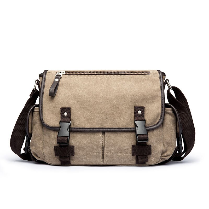 neue Männer Aktentasche Tasche Leinwand Handsome Business Männer Tasche Dokumente Leinwand Schulter Tasche: khaki