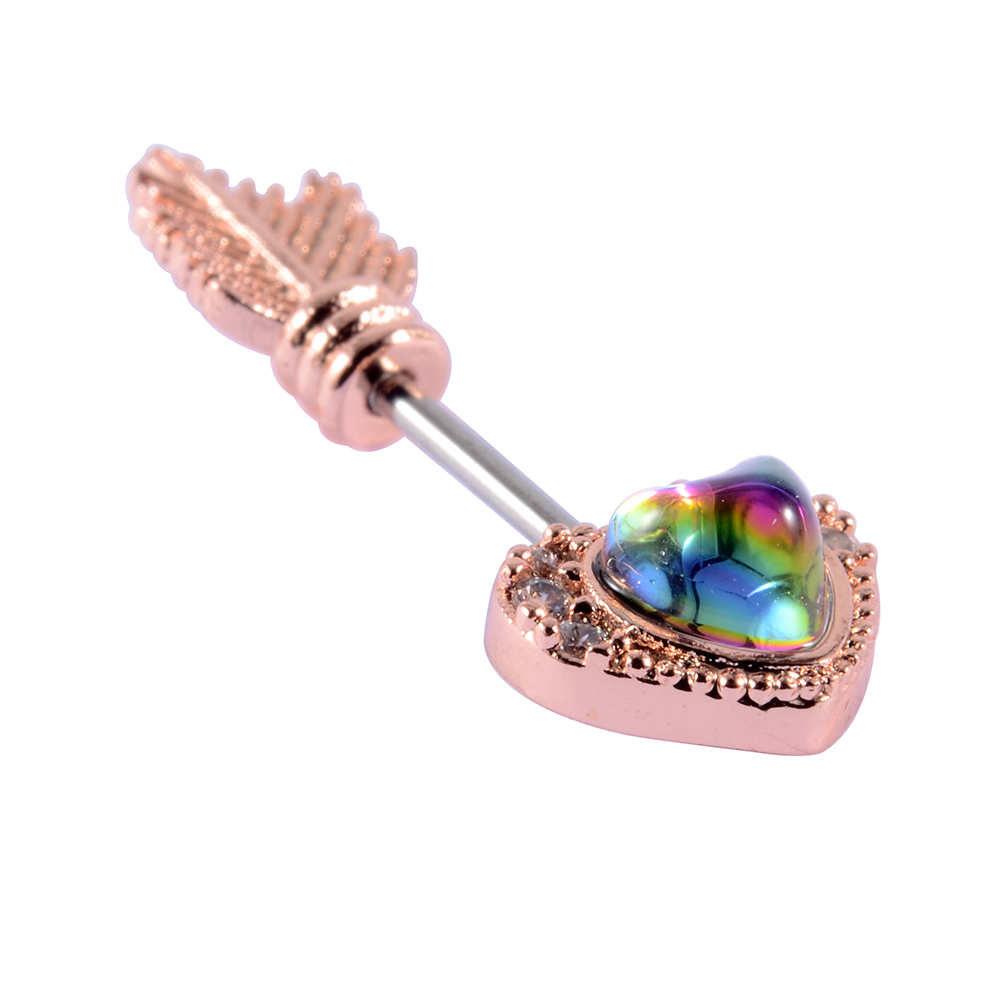 1PC Stainless Steel Multicolor Cz Tragus Cartilage Earrings Crystal Feather Ear Helix Tragus Earrings Lobe Piercing Jewelry 20G: Imitation Rhodium Plated