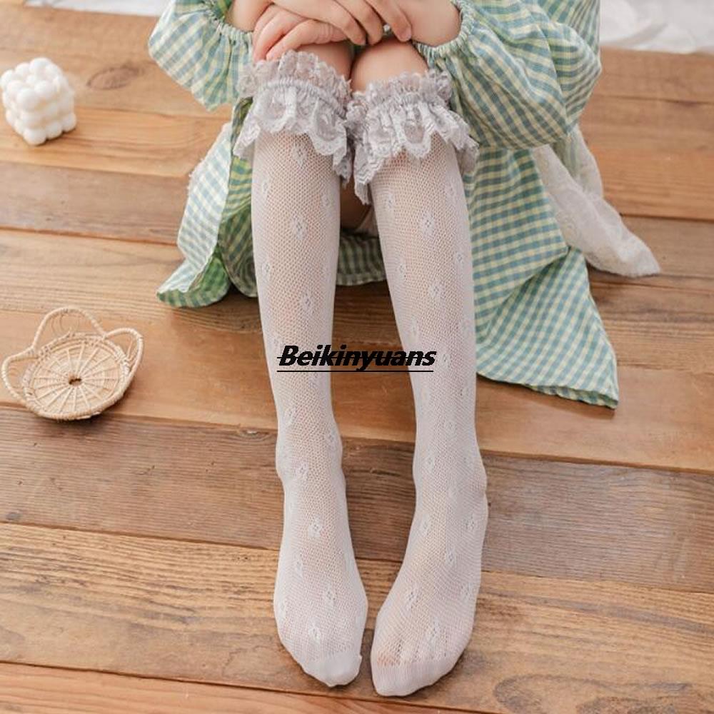 dünn Sommer Kinder&#39;s Socken Lolita hohl Spitze Frauen&#39;s Weiß Rohr Haufen Socken niedlich Spitze Socken