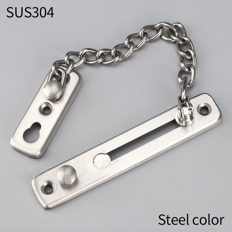 Thickened Stainless Steel Hotlinking Door Latch Hotel Company Home Security Chain Latch Door Chain Hardware Furniture: 304Steel