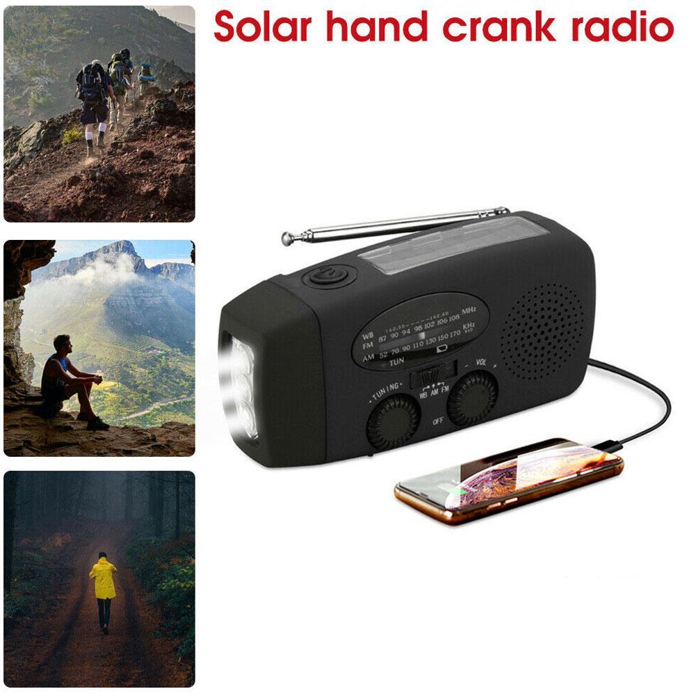 Outdoor Hand Radio Solar Crank Dynamo Self Powered AM/FM/NOAA Weather Radio Emergency Radio With LED Flashlight