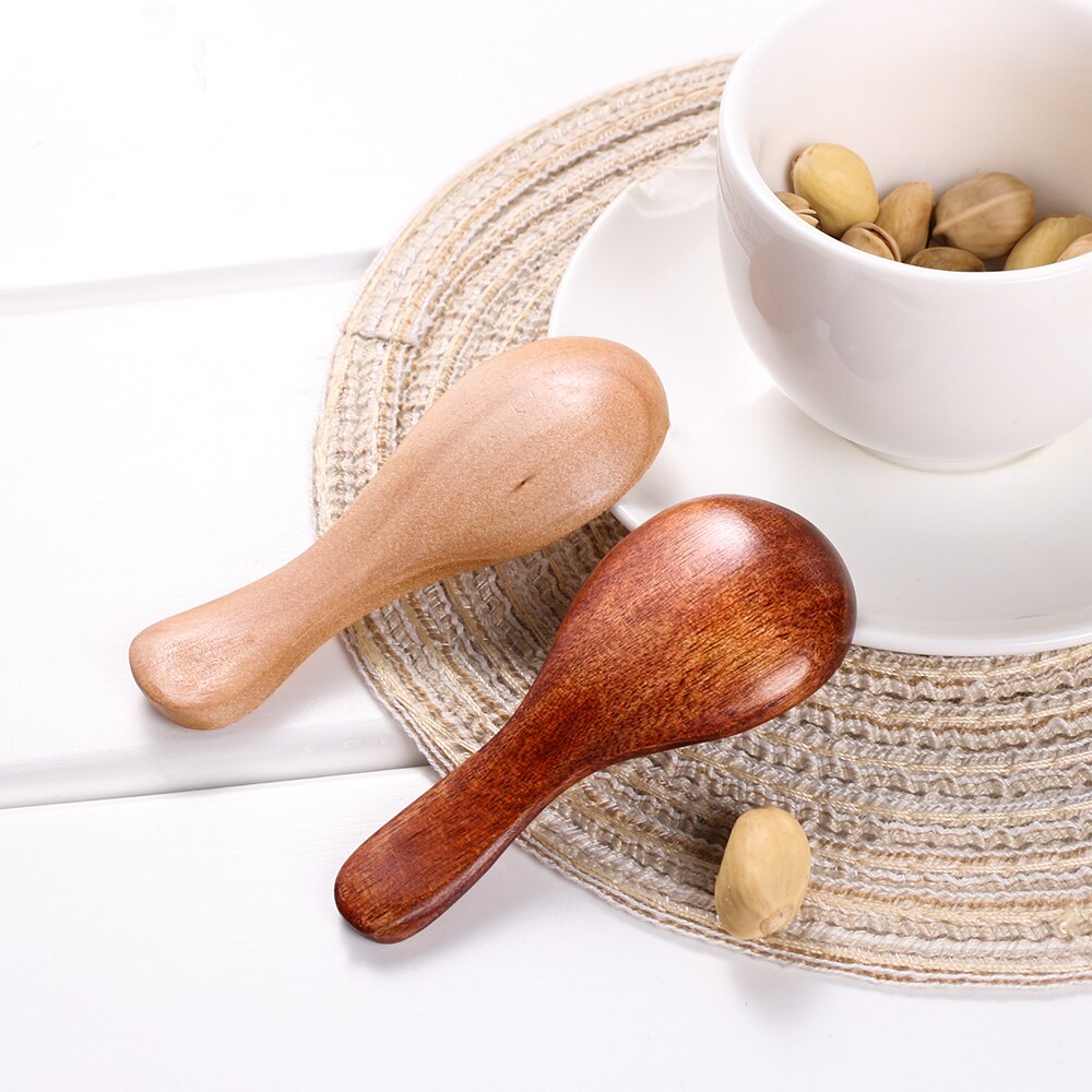 1PC Kitchen Gadgets Condiment Scoop Coffee Tea Small Mini Sugar Spoon Salt Wood Spoons Flatware Cooking Tools Kitchen Utensils