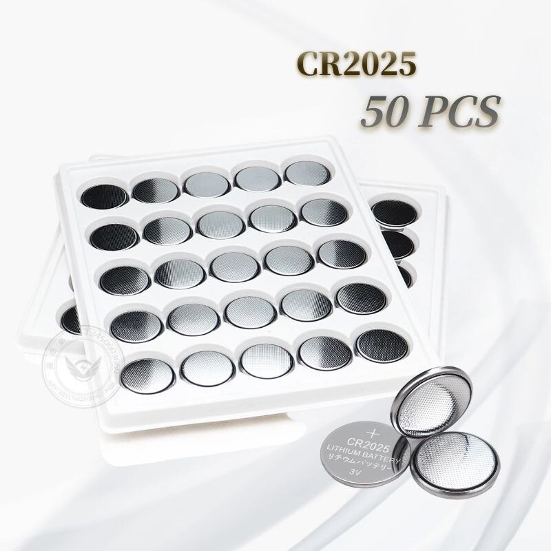 50PCS CR2025 3V Button Battery Remote Control Clock Candle Lamp Electronic Products 3V Lithium Manganese Electronic Battery