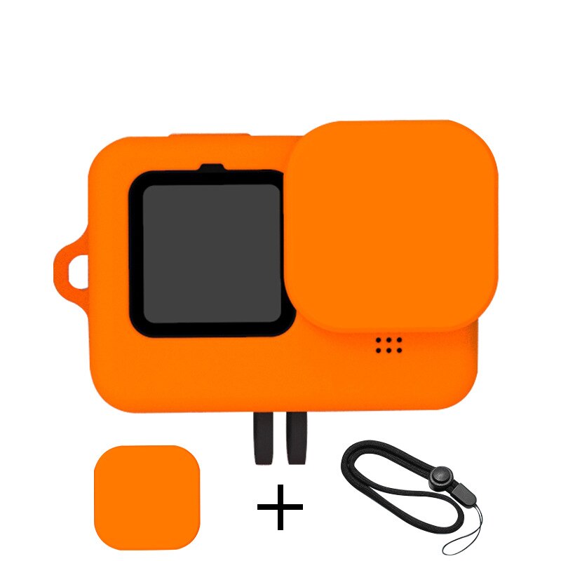 Per gopro hero 9 10 accessori neri custodia protettiva custodia morbida in gomma custodia protettiva in Silicone per go pro 9 10 nuovo accessorio: Orange#ff6600