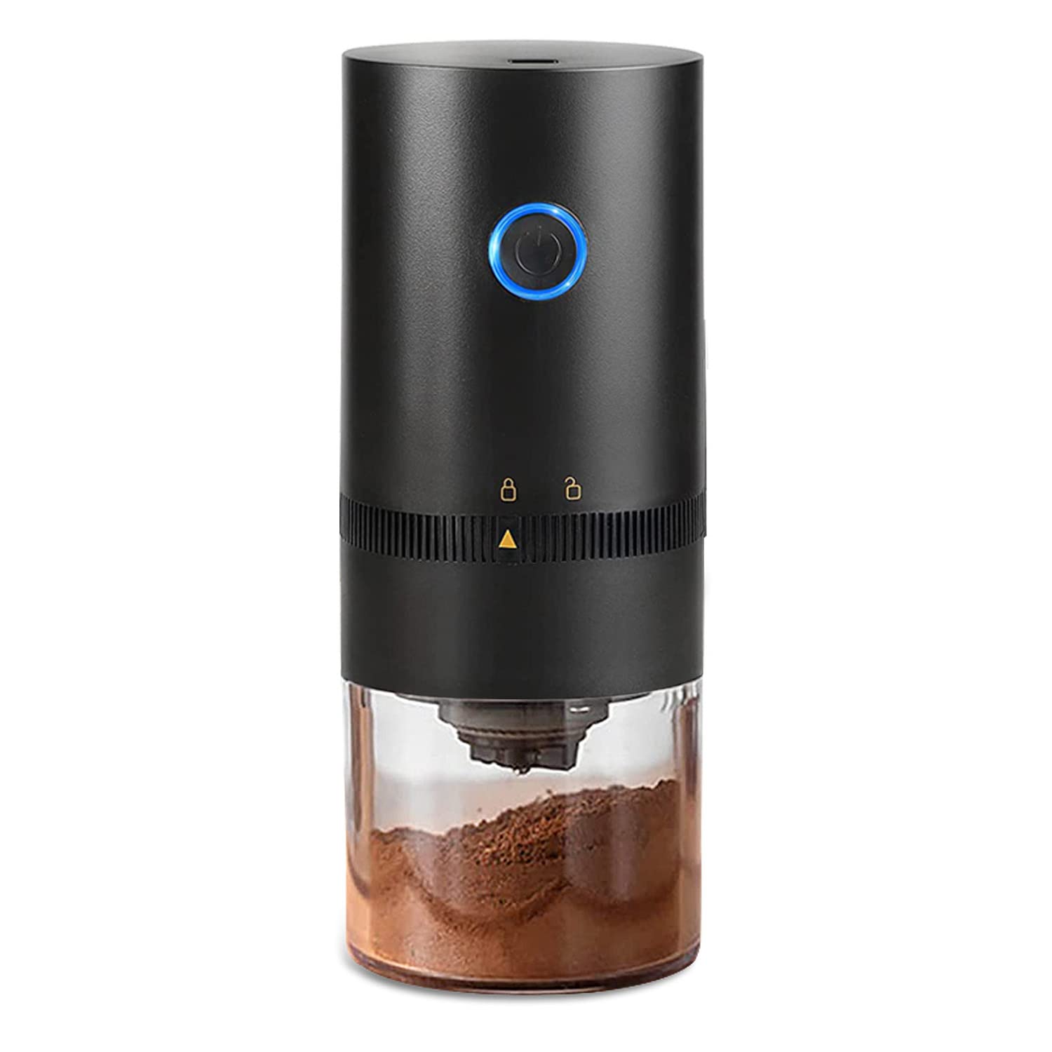 Xiaomi-molinillo de café eléctrico portátil con ajuste de molienda ajustable, molinillo de cerámica cónica pequeña recargable por USB tipo C: Negro