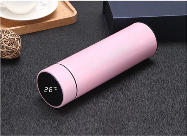 Termo inteligente de acero inoxidable, taza de café con pantalla de temperatura, botella de agua al vacío, 6 colores, 500ml: s