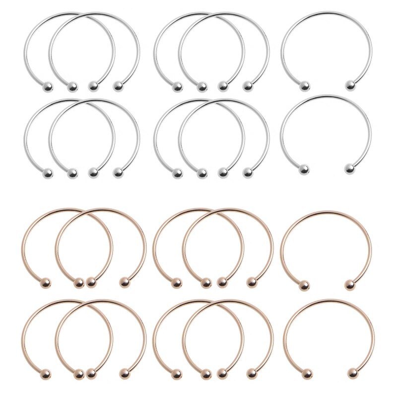 10 pezzi placcato argento bianco braccialetto braccialetto vite fine palla polsino perline fascino gioielli fai da te per donna uomo polsino regali braccialetto