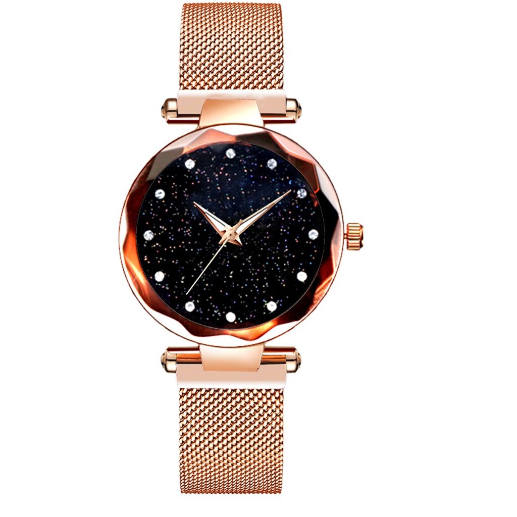 Montre femme ciel étoilé montre magnétique acier inoxydable bracelet en maille luxe Quartz montre-bracelet diamant montres Relogio Feminino