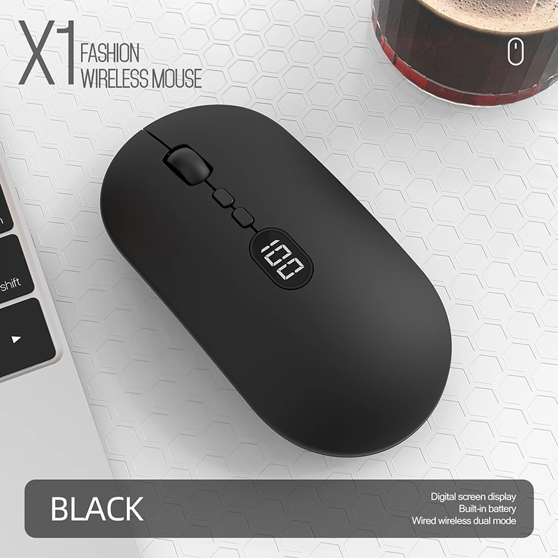 Bezprzewodowa mysz Xiaomi X1 z ekranem 2.4G Przenośna mysz USB z podwójnym trybem Cichy kliknięcie Laptop Biuro Modna mysz do gier