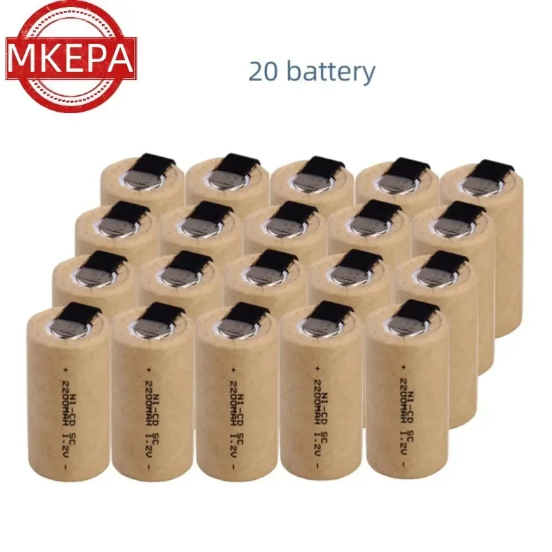 Wkrętak wiertarka elektryczna baterie SC 1.2V 2200mAh Sub C akumulator Ni-Cd z zakładką elektronarzędzie ogniwa NiCd SUBC: green