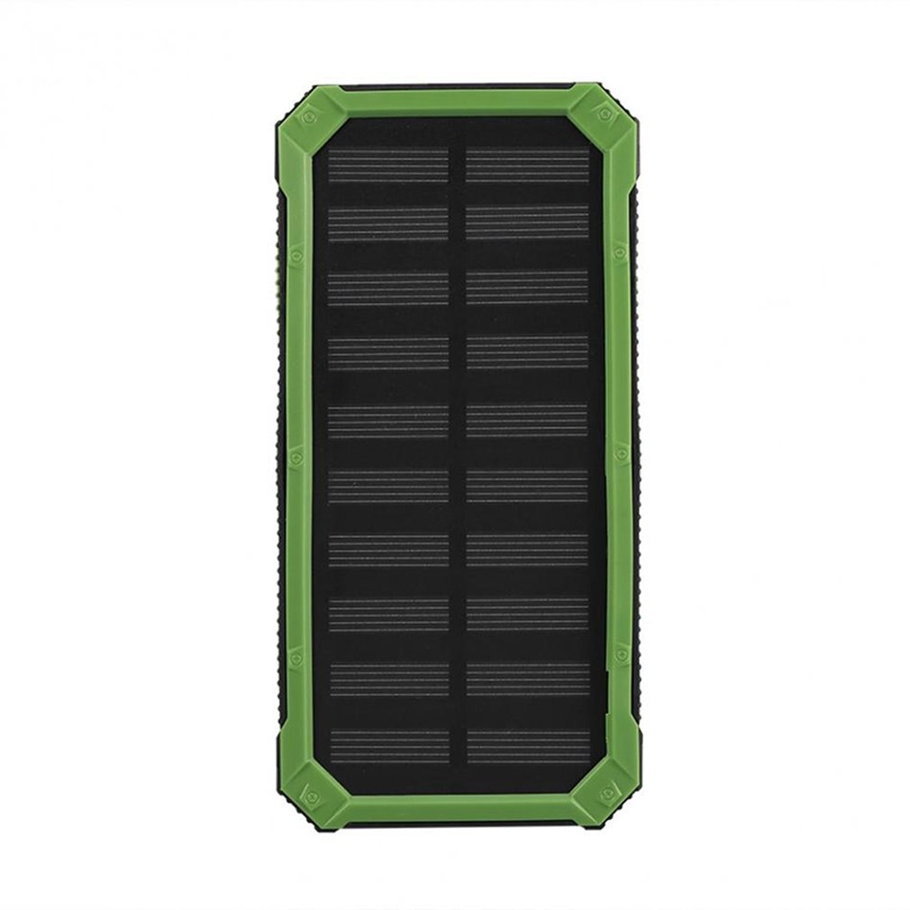 Large Capacity Solar Power Bank Cell Phones Battery Pack Portable Wireless Power Bank for Smartphones: green