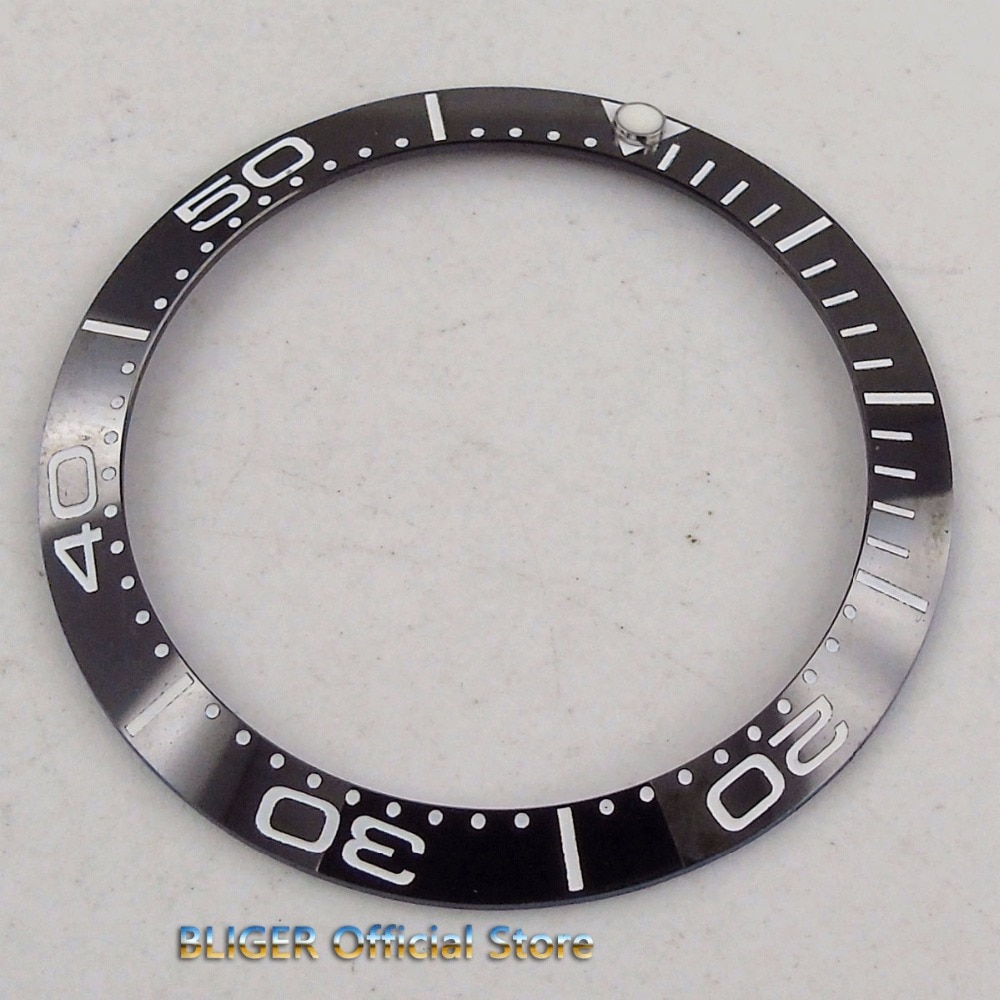 Horloge onderdelen 38mm zwarte keramische bezel insert lichtgevende dot fit 40mm horlogekast SUB automatic horloge BB27