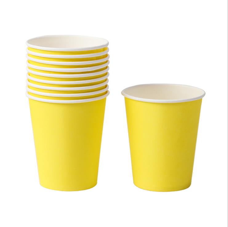 10 sztuk/zestaw jednokolorowe kubki jednorazowe 250ML papier typu kraft sok kubek do mleka środowiskowe zdrowie zaopatrzenie firm: J