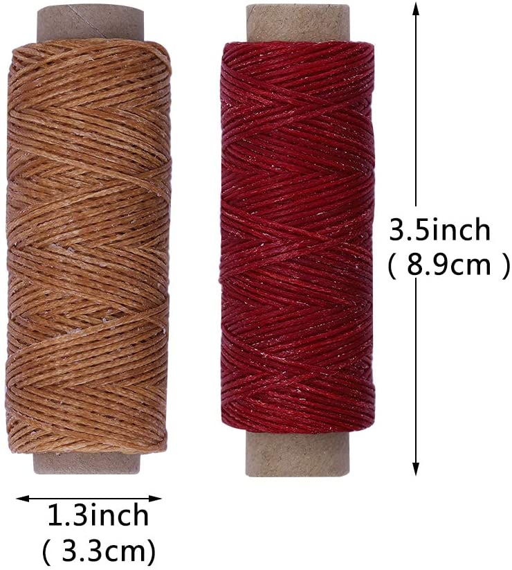 Hand- en machinaal naaigaren, 1 mm 150D leer gewaxt draadkoord for doe-het-zelf handwerkgereedschap Handstikgaren 50 meter platte gewaxte naailijn-NO 9 (Color : NO 3