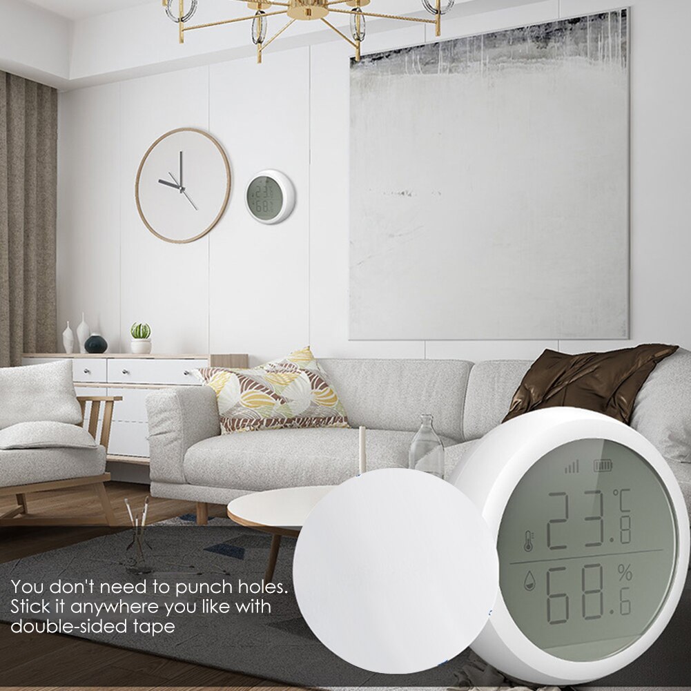 Battery-Powered Smart Home Temperature/Humidity Sensor Wall Thermometer Wall Hanging Hygrothermograph Monitor