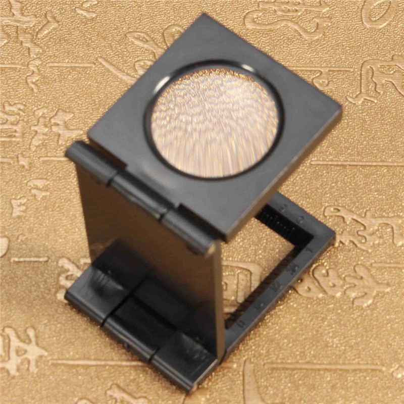 10x mini foldbar 28mm forstørrelsesmikroskop lup med skala til tekstil optisk foldbart forstørrelsesglas lupa værktøj