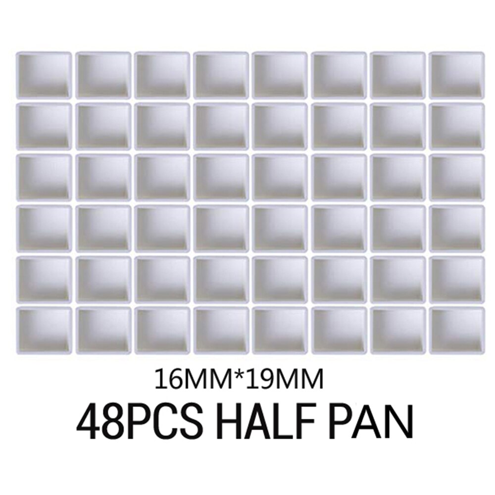 6/12/24/36/48pcs Empty Full/Half Pan Paint Plastic Watercolor Paint Grid Half Pans Artists Palette Art Supplies: Half Pan 2ml 48pcs