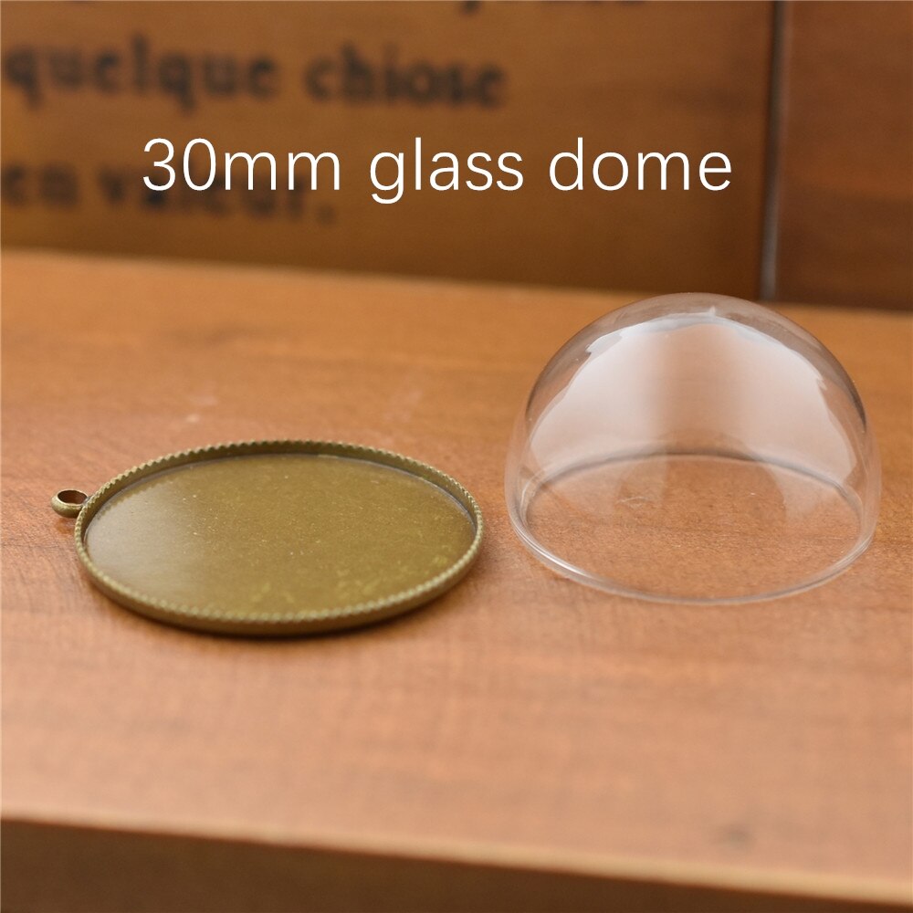 Ensemble d'accessoires de bijoux en verre creux avec base de réglage, bouteille de globe en verre orbe, pendentif de bague, accessoires de bricolage faits à la main, breton, 6 pièces