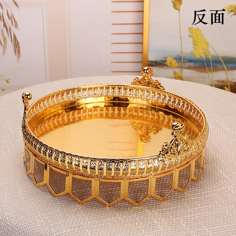 Gold Hollow Cake Stand Metal Tray Cupcake Dessert Display Plate Wedding Centerpieces Party Hotel Home Table Decoration