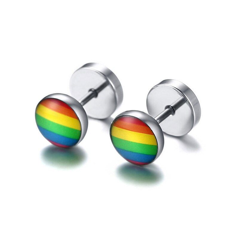Modyle Stijlvolle Rainbow Stud Oorbellen Nooit Vervagen Rvs Oorbel Brinco Accessoires: 62350