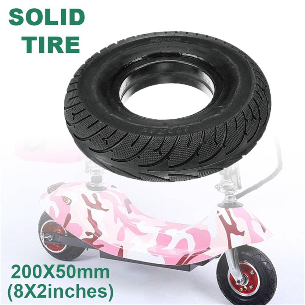 8''x2'' Scooter Tubeless Solid Tyre No Flats Tire E100 E150 E175 E200 200x50mm Tyre Inflation Electric Vehicle Scooter Tyre