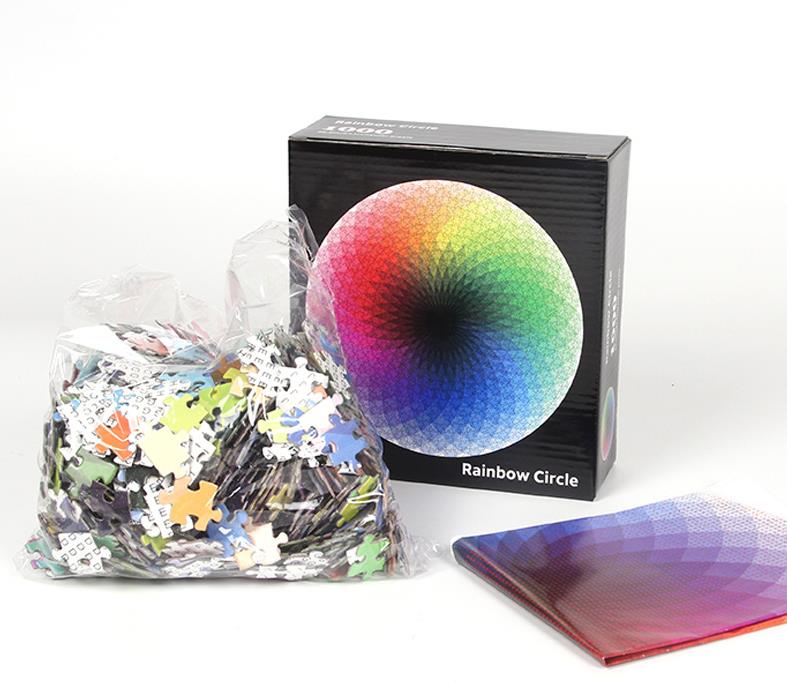 1000Pcs Puzzles Mond planet puzzle 3D Bunte Regenbogen Runde puzzle für erwachsene Kinder DIY Pädagogisches puzzles Spielzeug