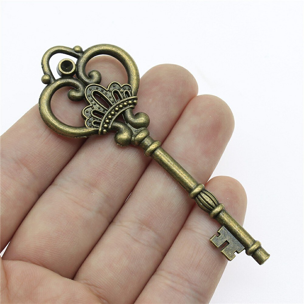 2 Stuks Grote Sleutel Hanger Charms Antiek Brons Kleur Key Charms Sieraden Diy Vintage Key Bedels Voor Armband Maken: A10162-84mm