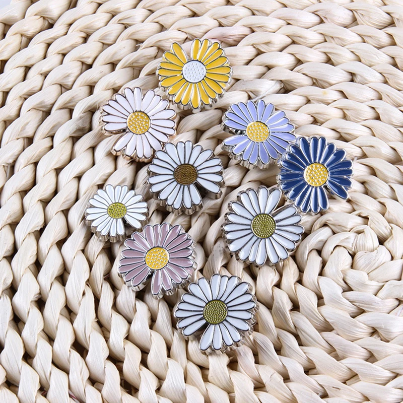 Botones pequeños en forma de Margarita de 25mm, botones de flor de sol, botón de resina para Metarl para ropa, abrigo, suéter, accesorios DIY