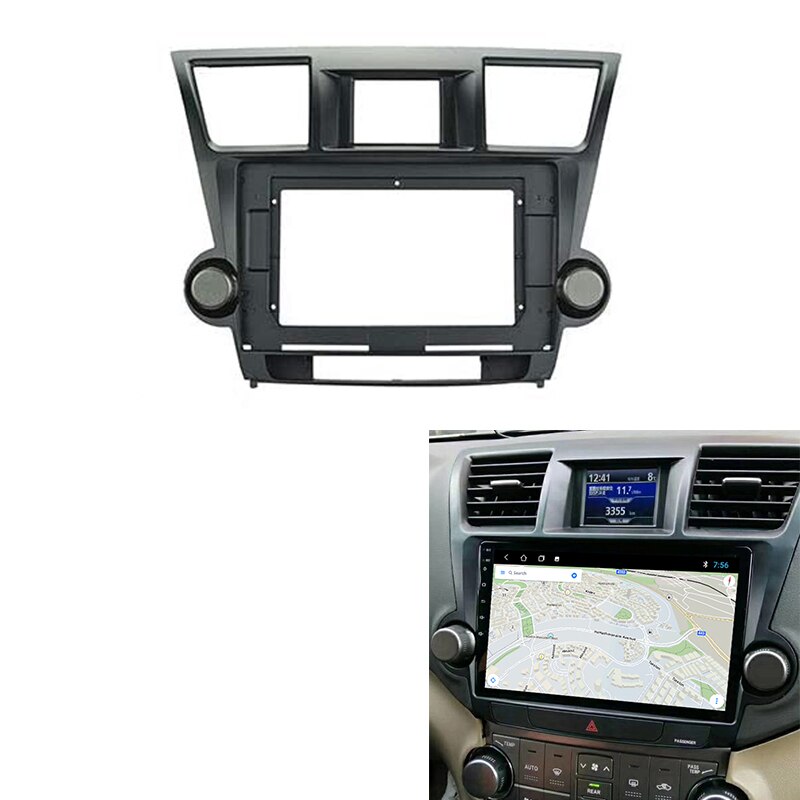 10.1inch Car Radio Fascia Trim Double Din Dash Panel DVD Frame Install Kit for Toyota Highlander Kluger